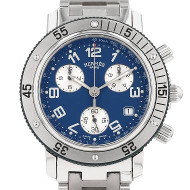 Montre Hermès Clipper Chrono en acier Ref: Hermès - CL2.917  Vers 2000