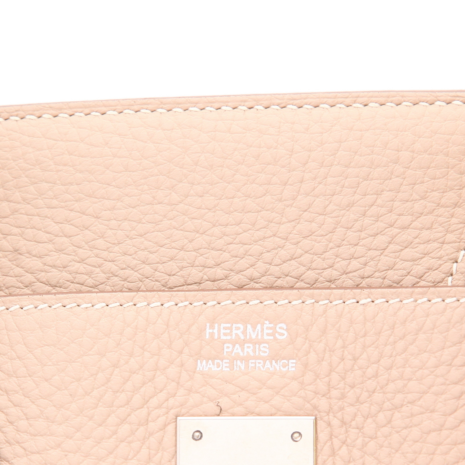 Bolso de mano Hermès  Birkin 40 cm en cuero togo gris tórtola - Detail D2