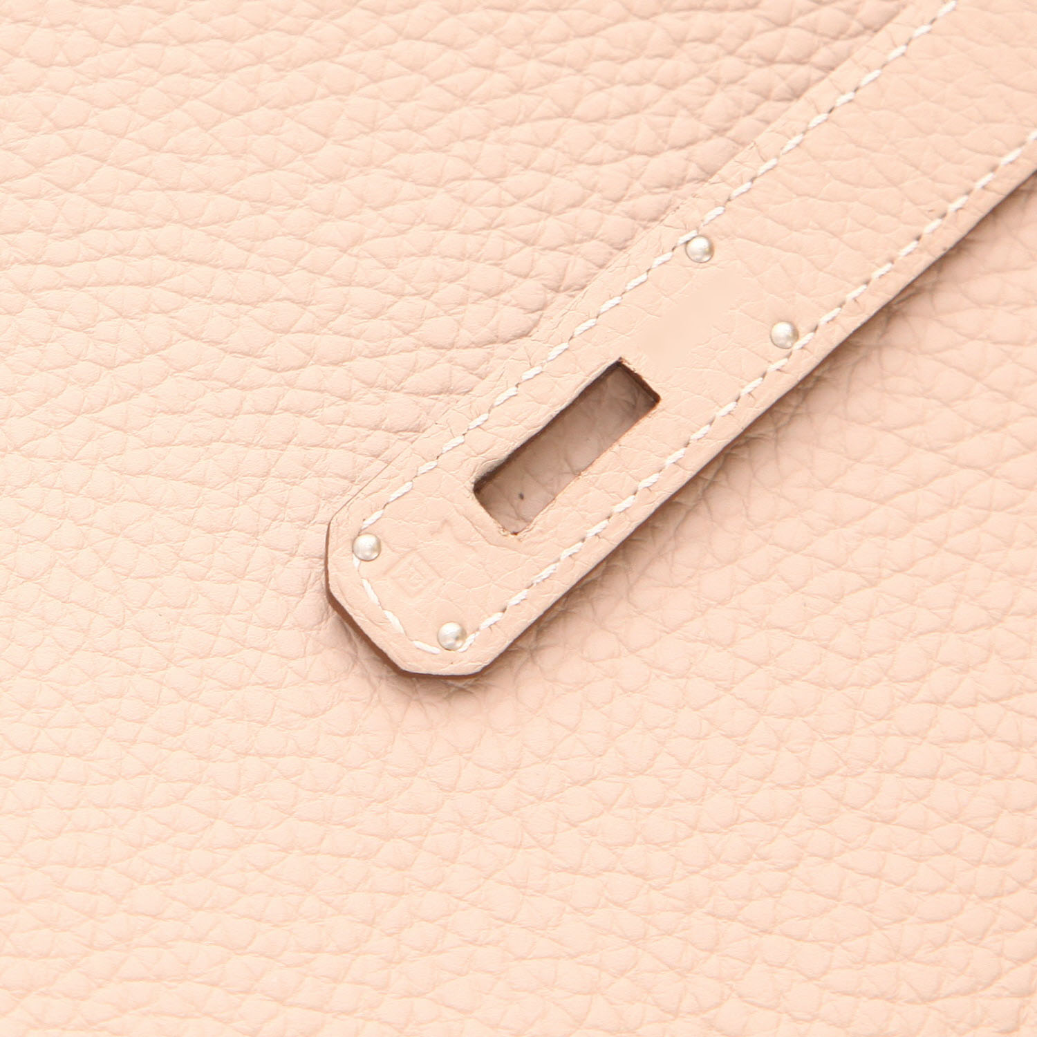 Bolso de mano Hermès  Birkin 40 cm en cuero togo gris tórtola - Detail D4