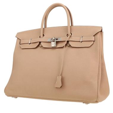 Bolso de mano Hermès  Birkin 40 cm en cuero togo gris tórtola