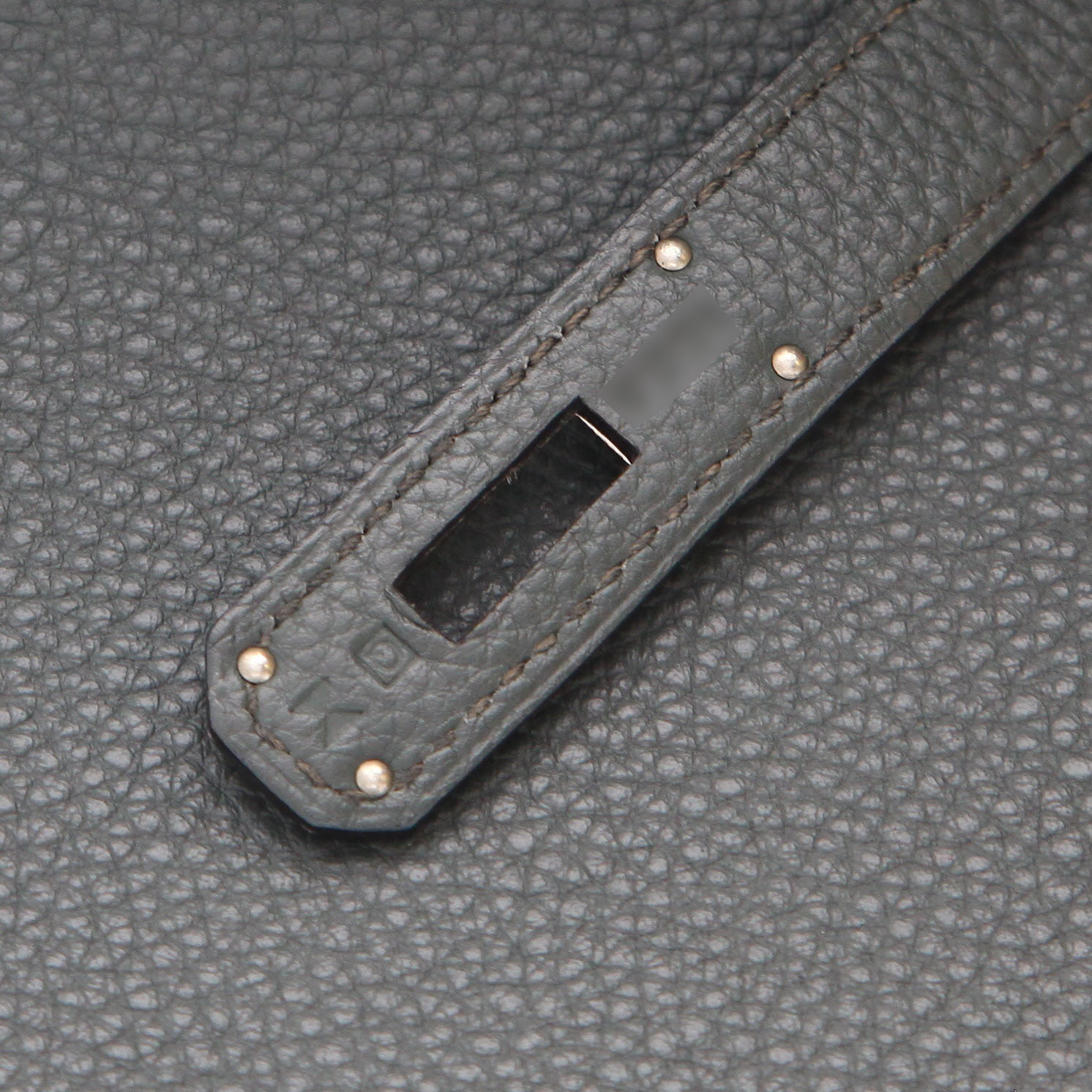 Bolso de mano Hermès  Birkin 40 cm en cuero togo Bleu Orage - Detail D4