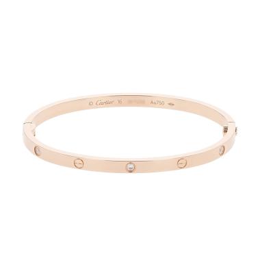 Bracciale Cartier Love 6 diamants modello piccolo in oro rosa e diamanti