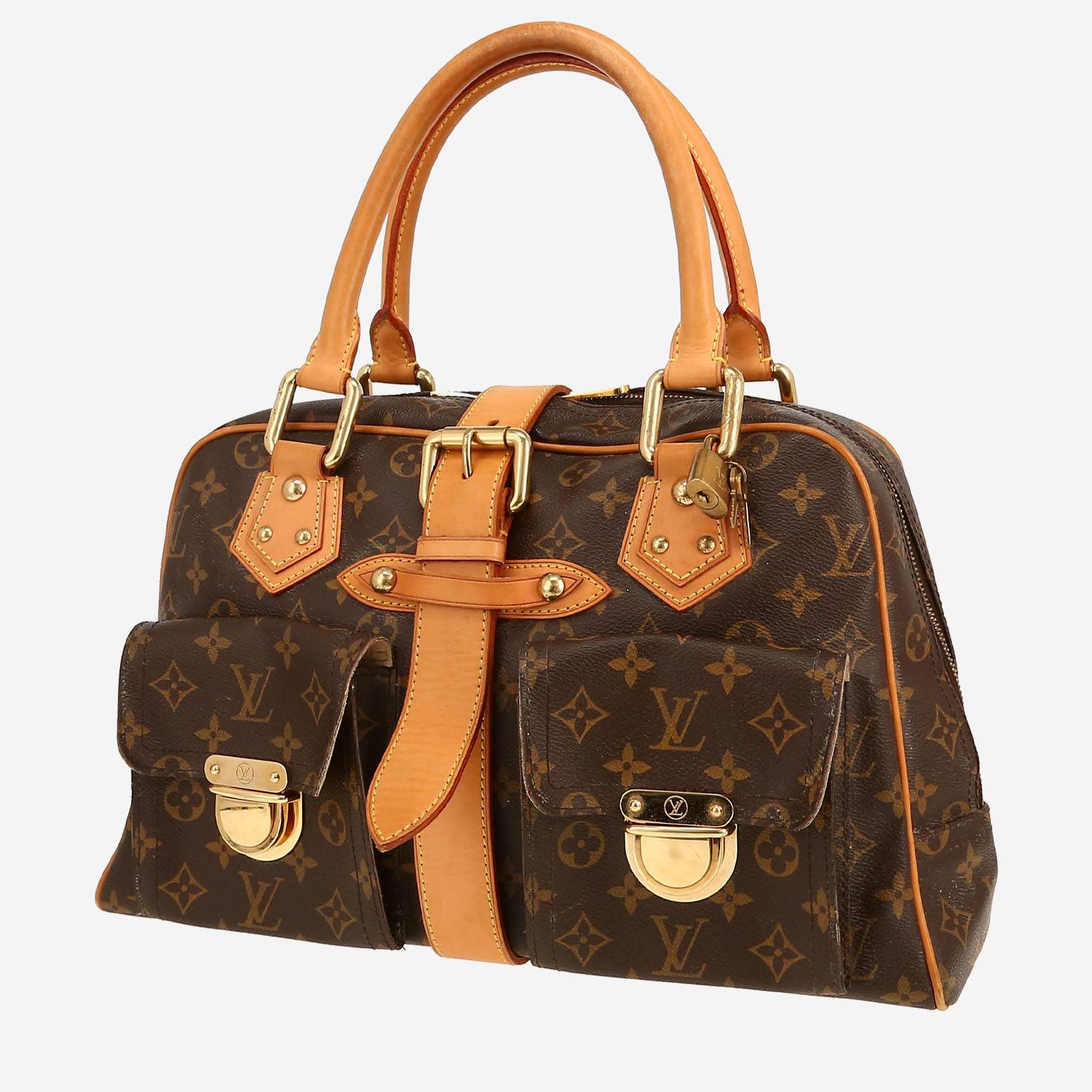 Borsa Louis Vuitton  Manhattan in tela monogram marrone e pelle naturale