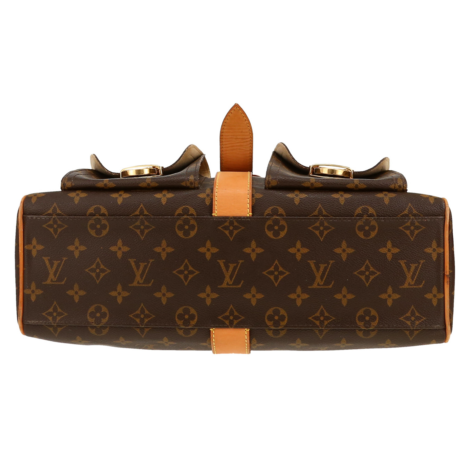 Louis Vuitton  Manhattan handbag  in brown monogram canvas  and natural leather - Detail D1