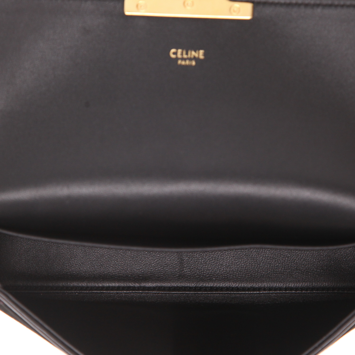 Borsa Celine  Claude in pelle nera e velluto nero - Detail D3