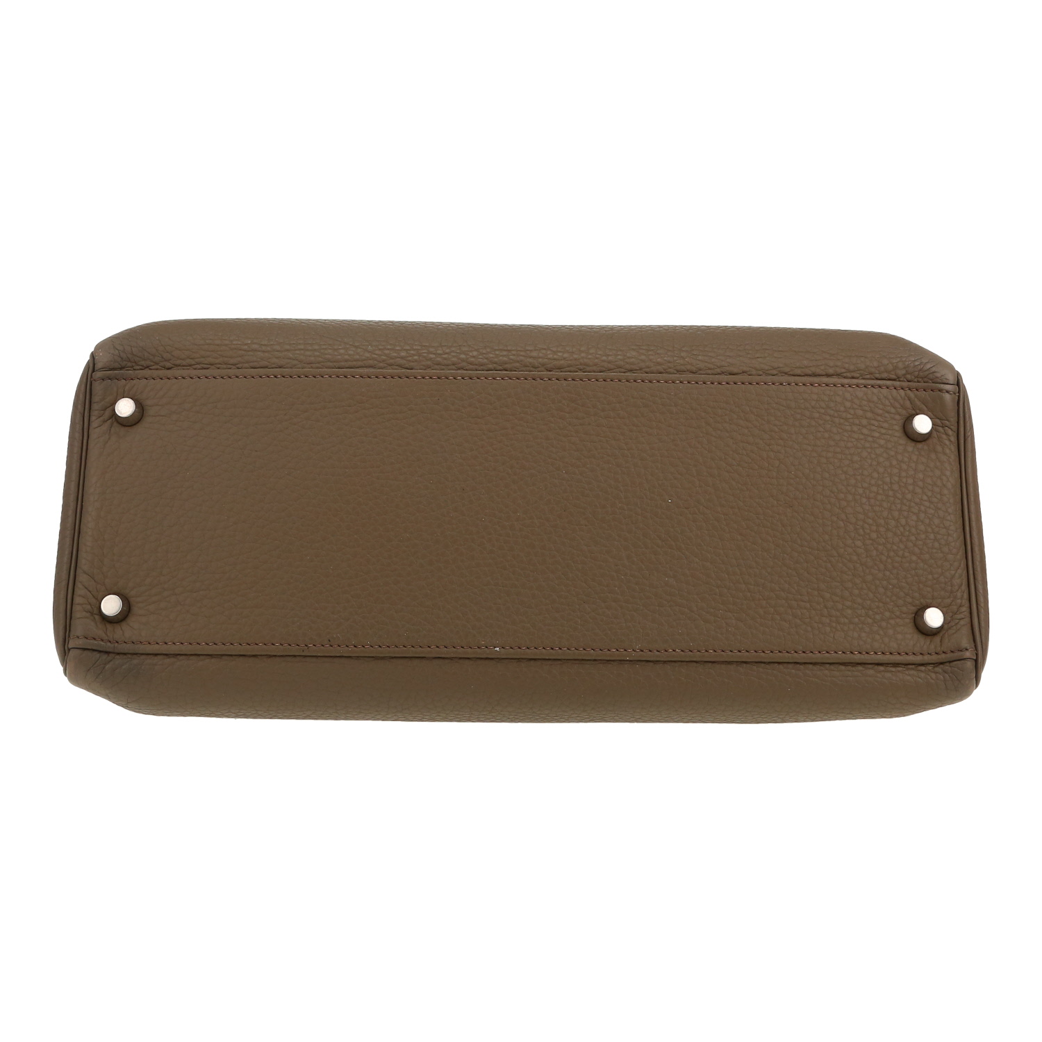 Borsa Hermès  Kelly 35 cm in pelle togo grigia - Detail D1