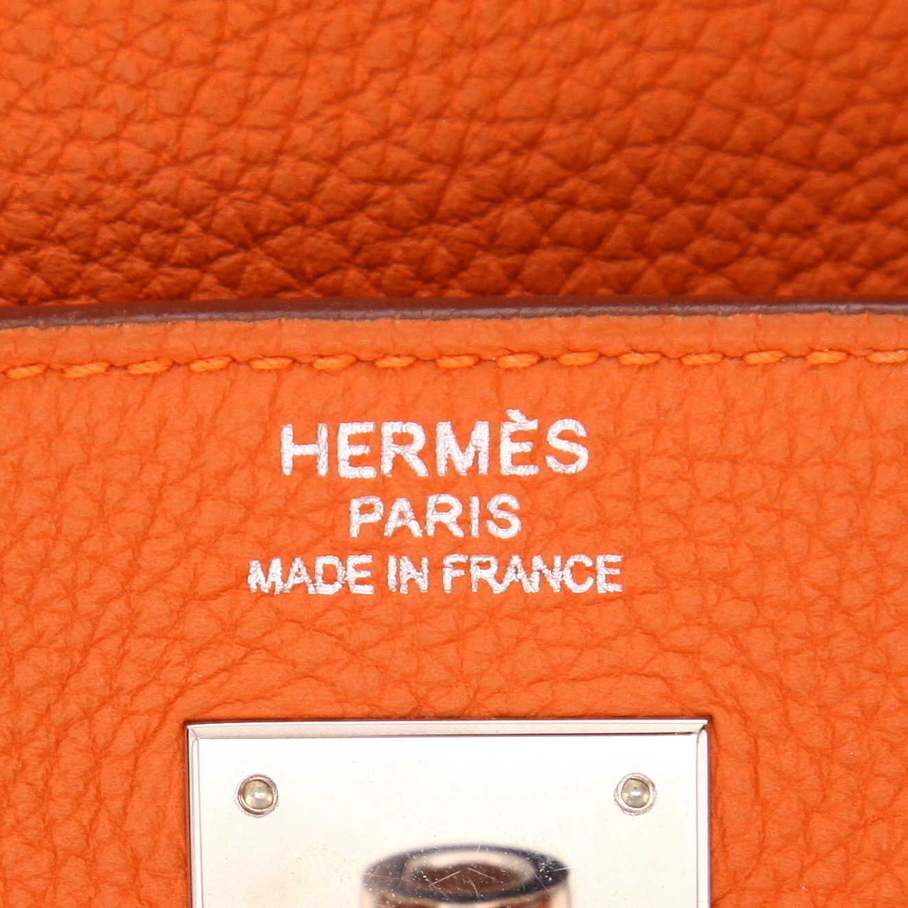 Sac à main Hermès  Kelly 35 cm en cuir togo orange - Detail D2