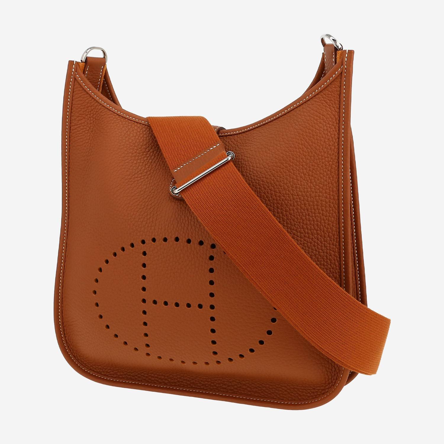Bolso bandolera Hermès  Evelyne III en cuero togo color oro