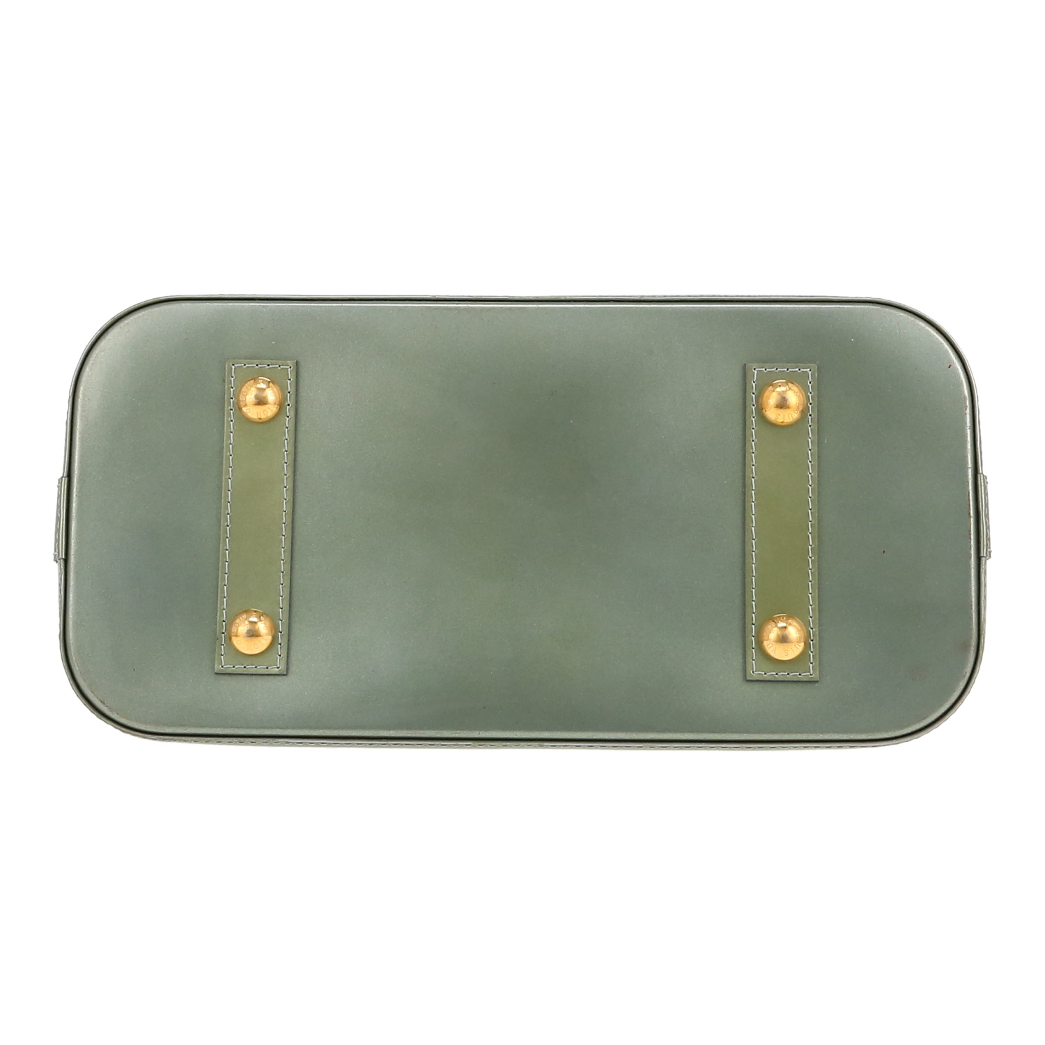 Borsa Louis Vuitton  Alma in pelle verniciata monogram verde - Detail D1