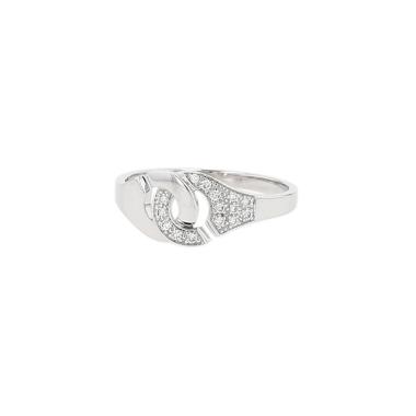Bague Dinh Van Menottes R8 en or blanc et diamants