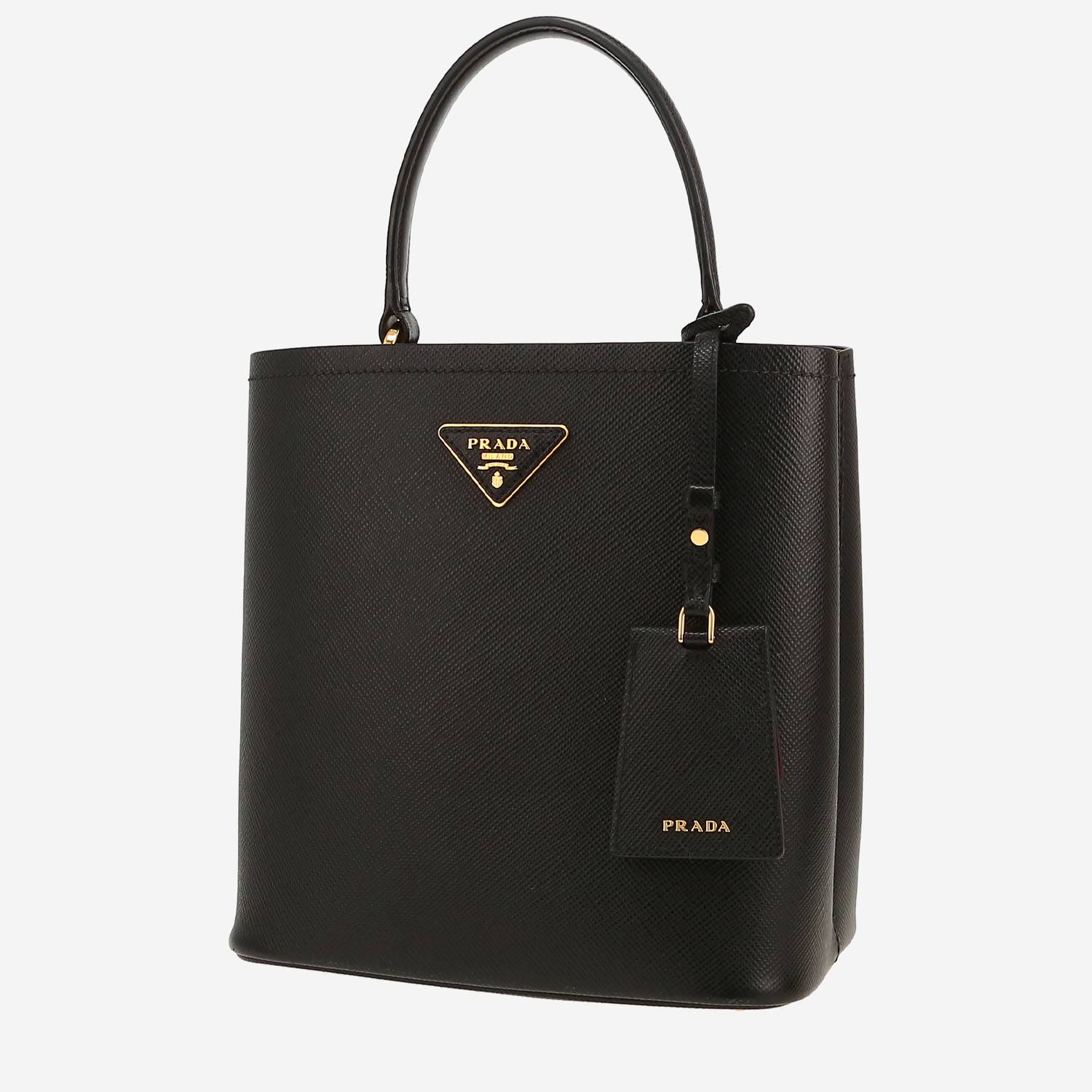 Bolso de mano Prada  Double en cuero saffiano y negro