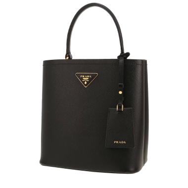 Bolso de mano Prada  Double en cuero saffiano y negro
