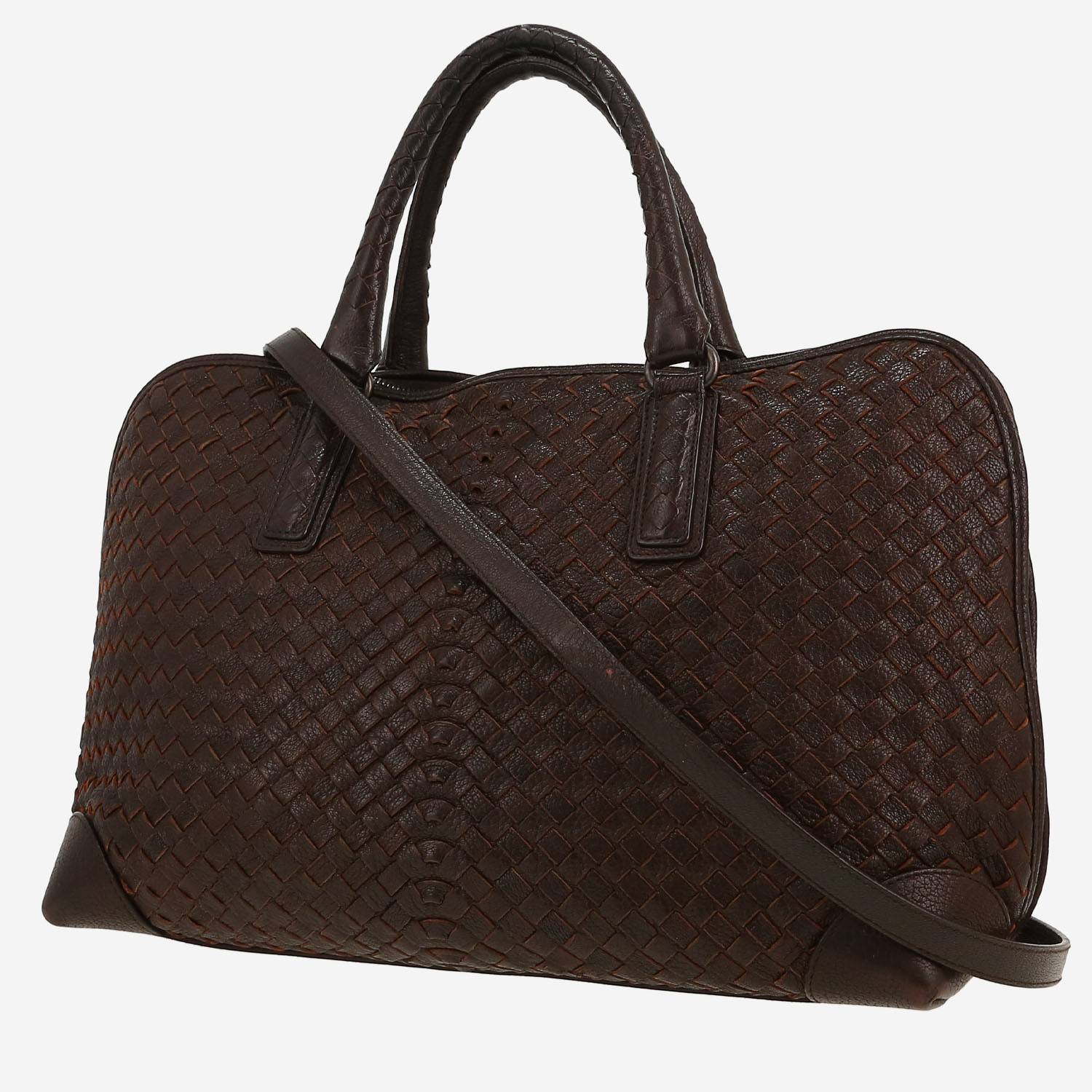 Bolso de mano Bottega Veneta   en cuero intrecciato marrón