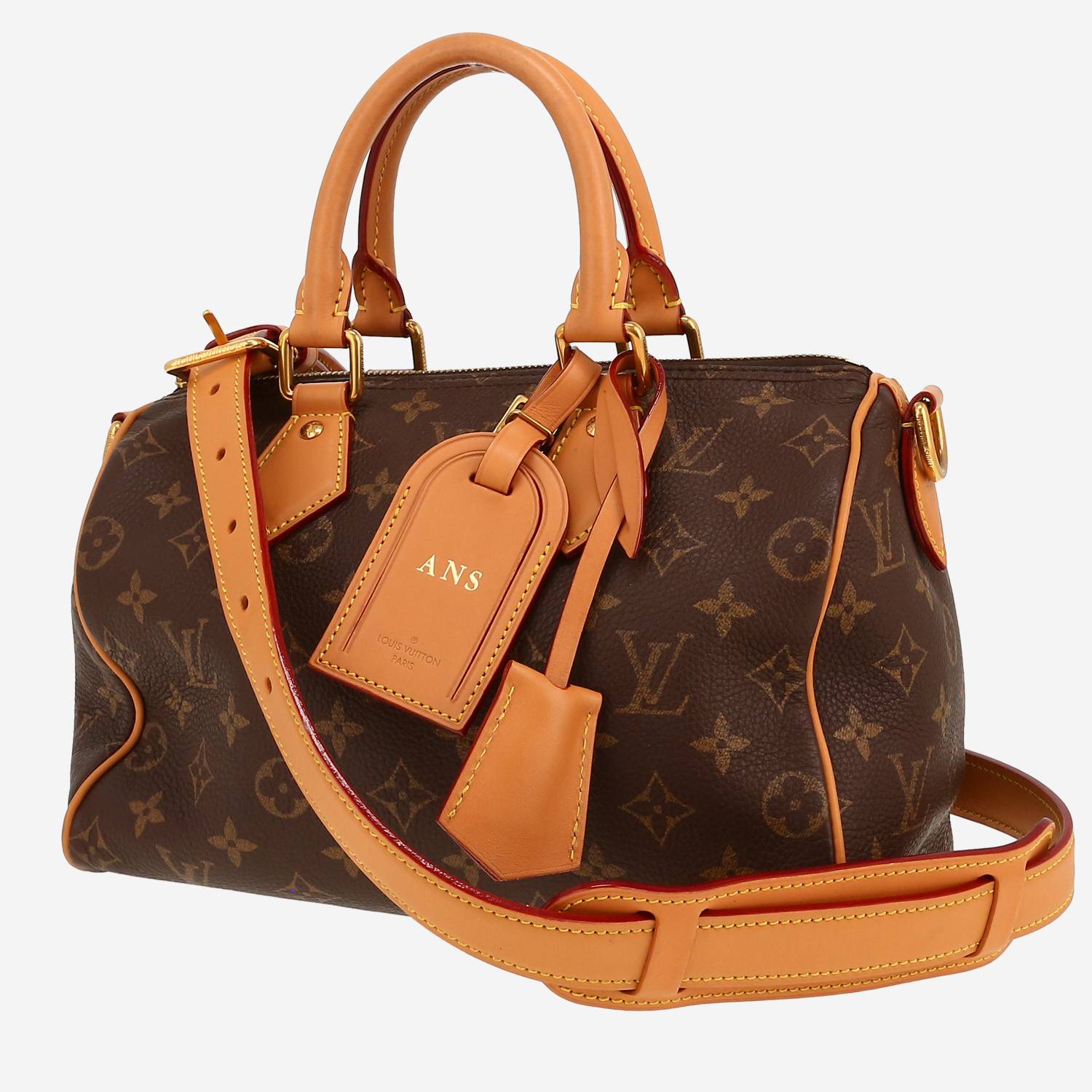 Bolso de mano Louis Vuitton  Speedy P9 en cuero Monogram marrón y cuero natural