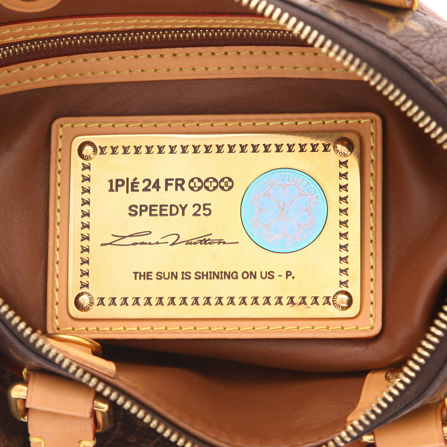 Sac à main Louis Vuitton  Speedy P9 en cuir monogram marron et cuir naturel - Detail D2