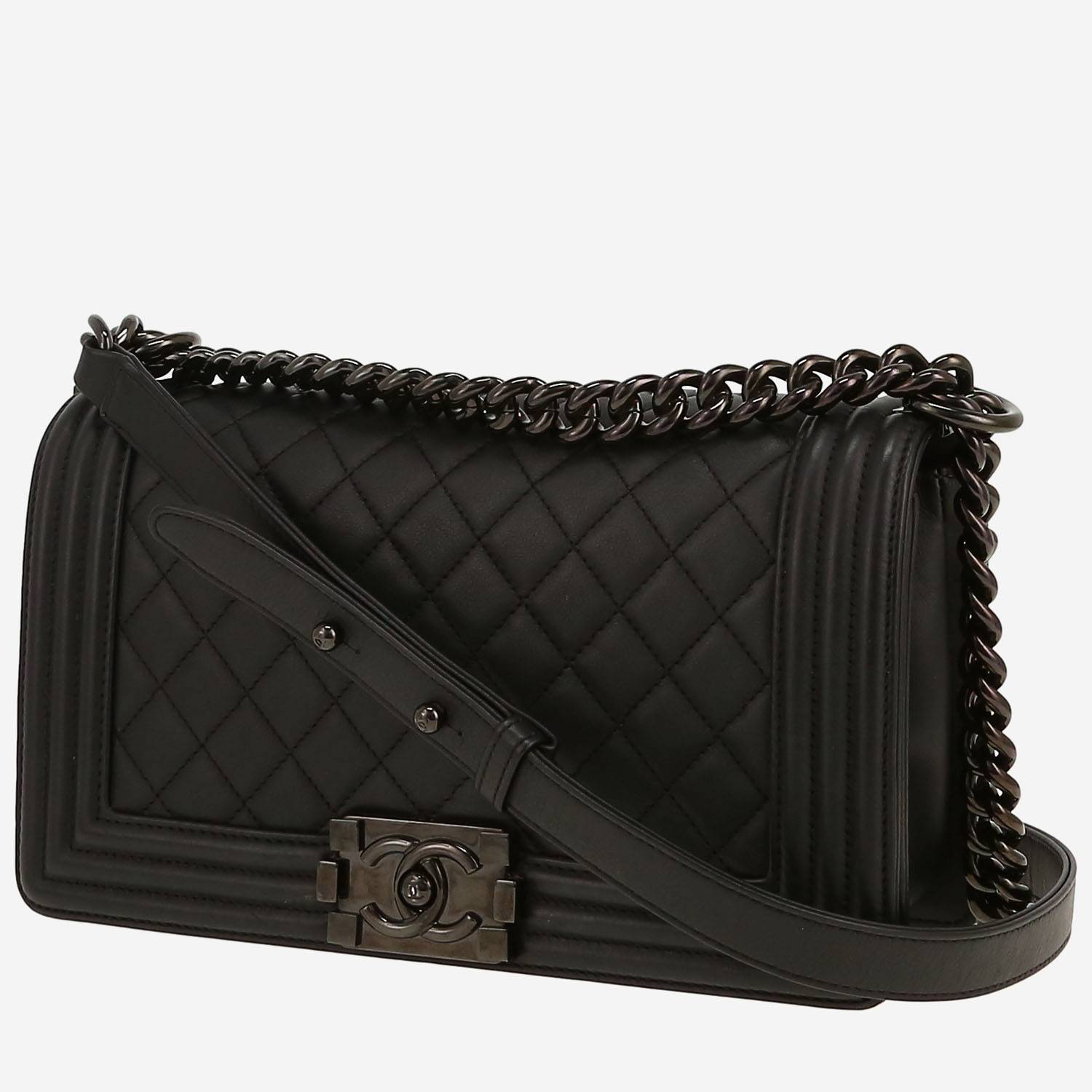 Sac bandoulière Chanel  Boy en cuir matelassé noir