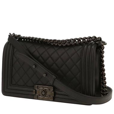 Bolso bandolera Chanel  Boy en cuero acolchado negro