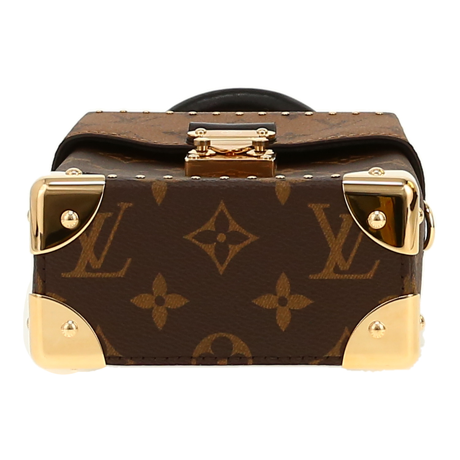 Louis Vuitton  Camera Box mini  shoulder bag  in brown monogram canvas  and black leather - Detail D1