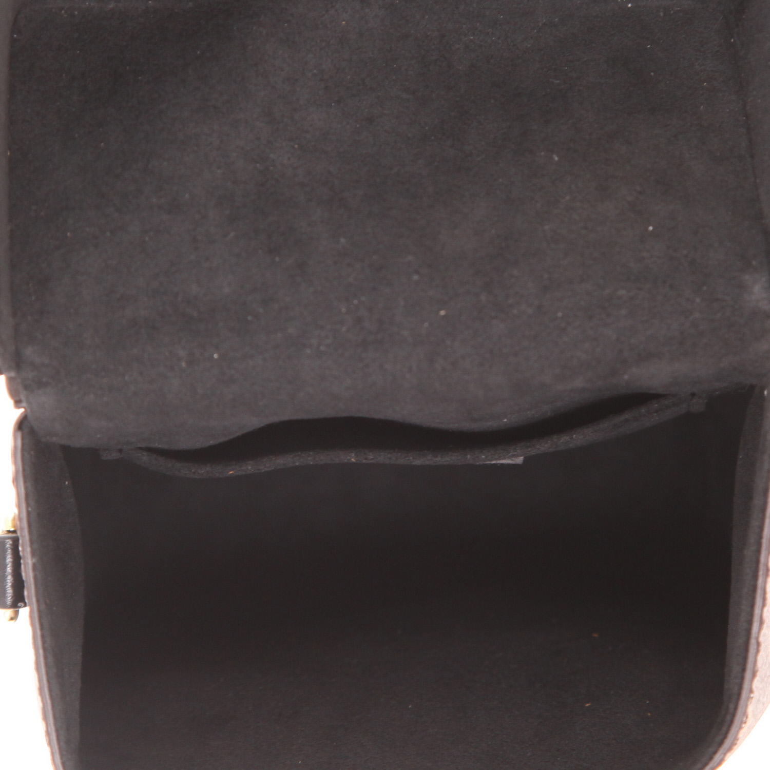 Borsa a tracolla Louis Vuitton  Camera Box mini  in tela monogram cerata marrone e pelle nera - Detail D3