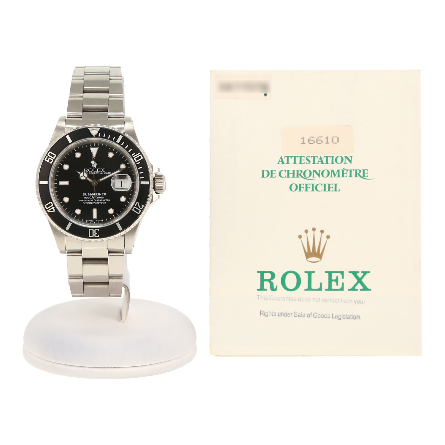 Rolex Submariner Date  in stainless steel Ref: Rolex - 16610  Circa 1991