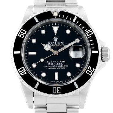 Montre Rolex Submariner Date en acier Ref: Rolex - 16610  Vers 1991