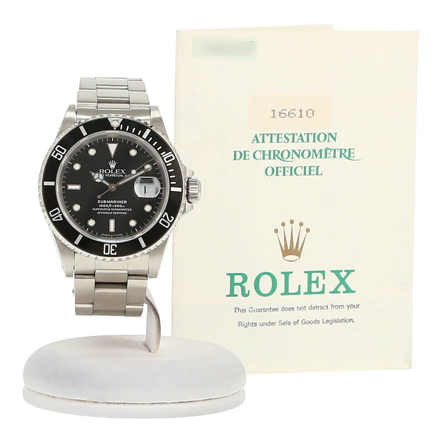 Reloj Rolex Submariner Date de acero Ref: Rolex - 16610  Circa 1988 - Detail D2