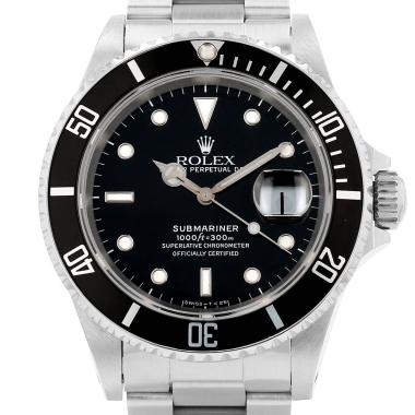 Montre Rolex Submariner Date en acier Ref: Rolex - 16610  Vers 1988