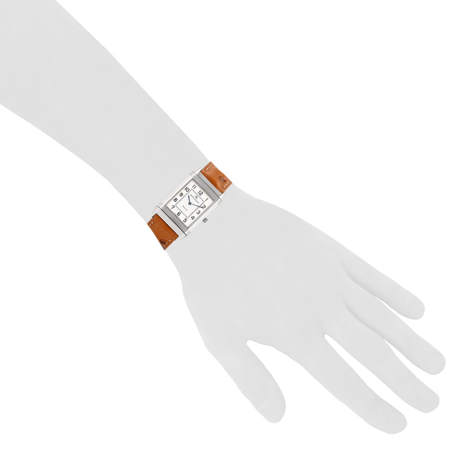 Montre Jaeger-LeCoultre Reverso en acier et cuir Ref: Jaeger Lecoultre - 250886  Vers 2000 - Detail D1