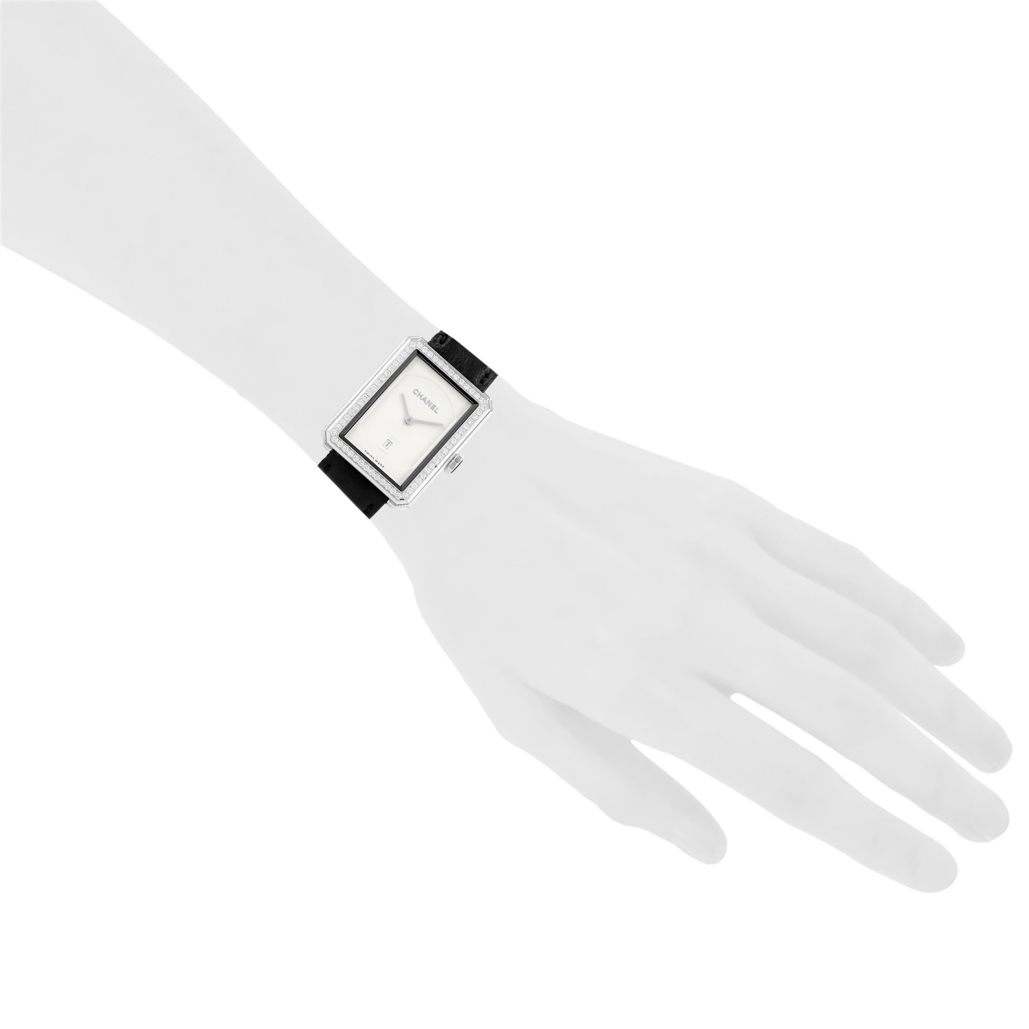 Montre Chanel Boy-friend moyen modèle  en or blanc Ref: Chanel - H4470  Vers 2010 - Detail D1