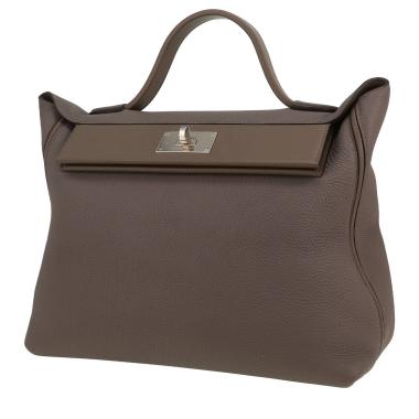 Borsa Hermès  24/24 modello grande  in pelle togo grigia e pelle Swift grigia