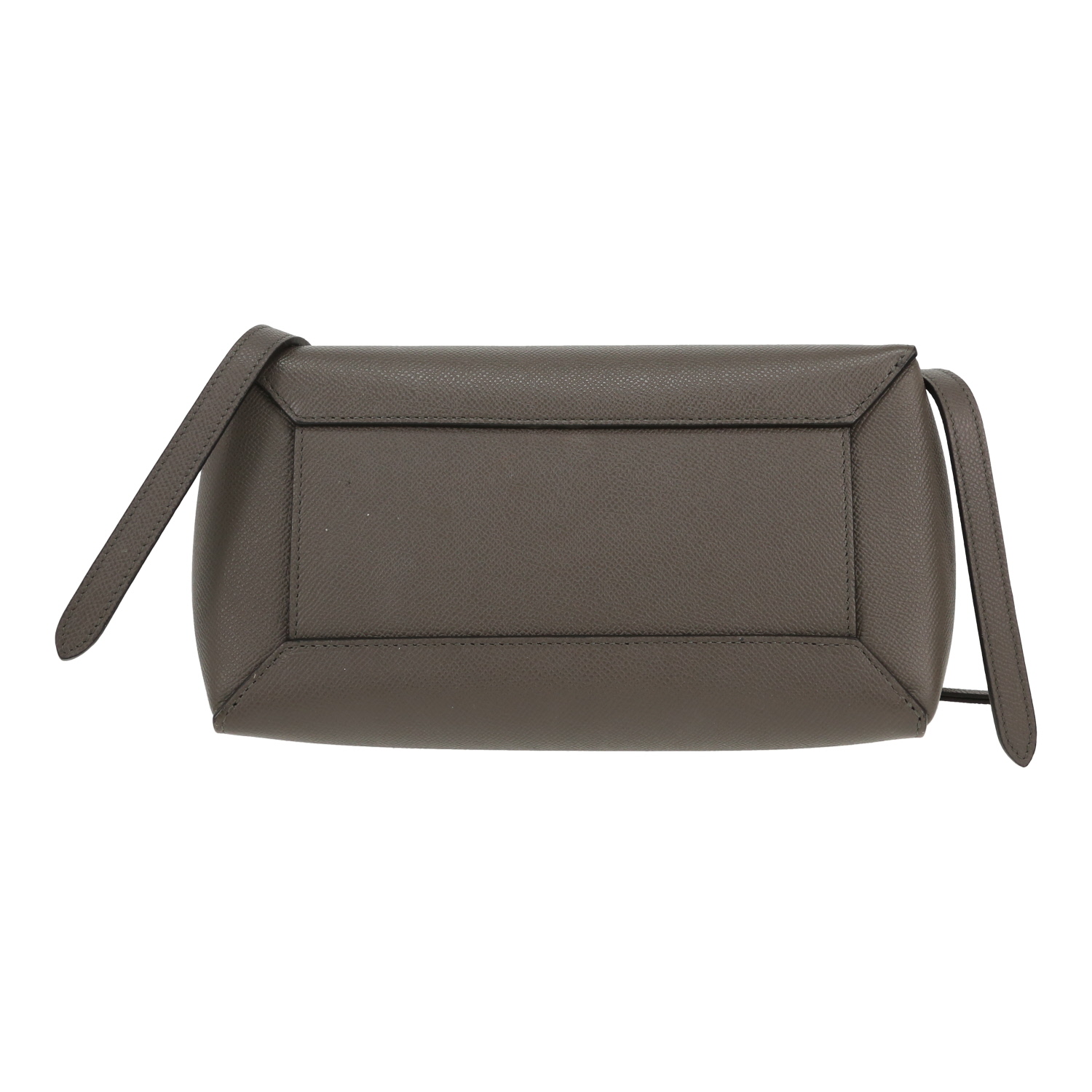 Borsa a tracolla Celine  Belt Micro in pelle martellata grigia - Detail D1