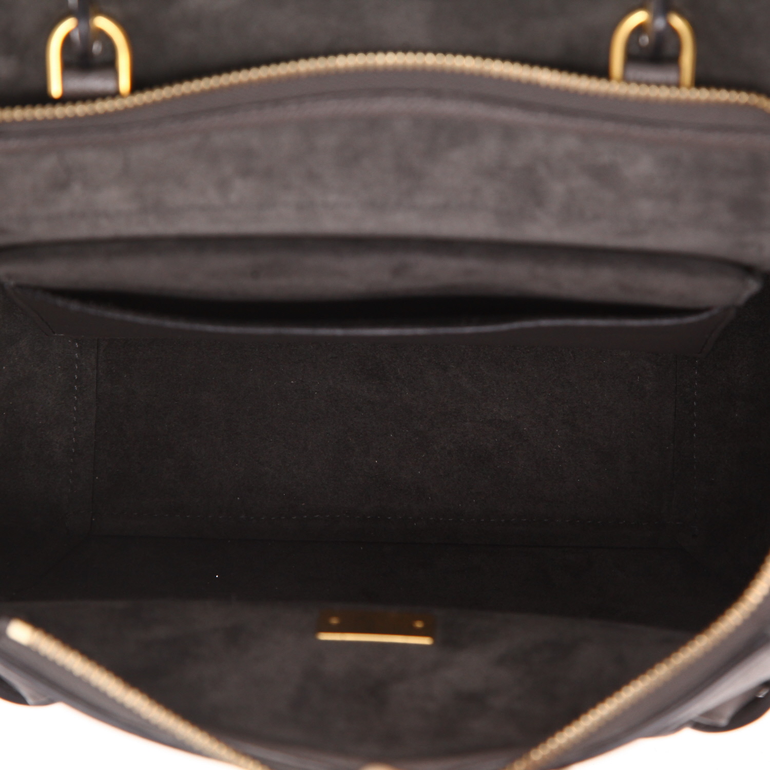 Celine  Belt Micro shoulder bag  in grey grained leather - Detail D3