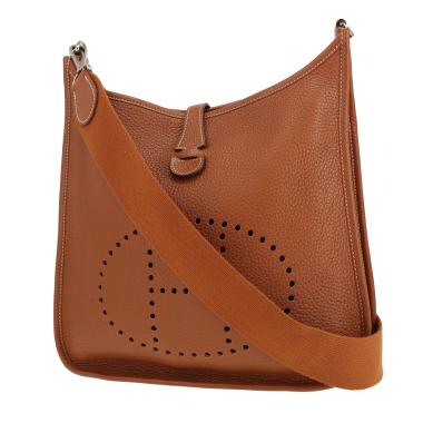 Bolso bandolera Hermès  Evelyne III en cuero taurillon clémence color oro