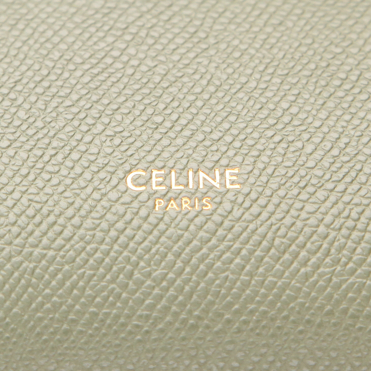 Celine  Belt Micro shoulder bag  in green grained leather - Detail D2