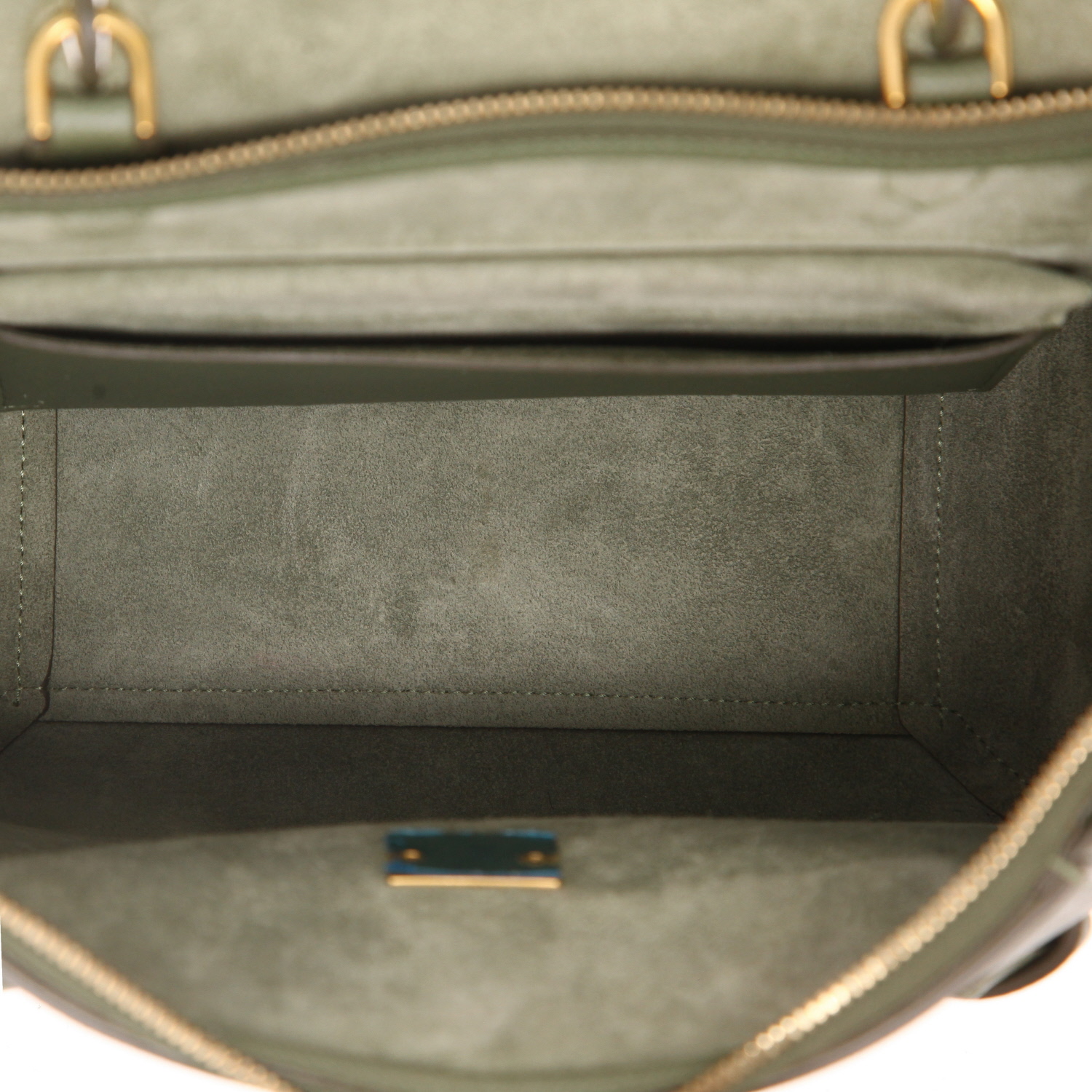 Sac bandoulière Celine  Belt Micro en cuir grainé vert - Detail D3