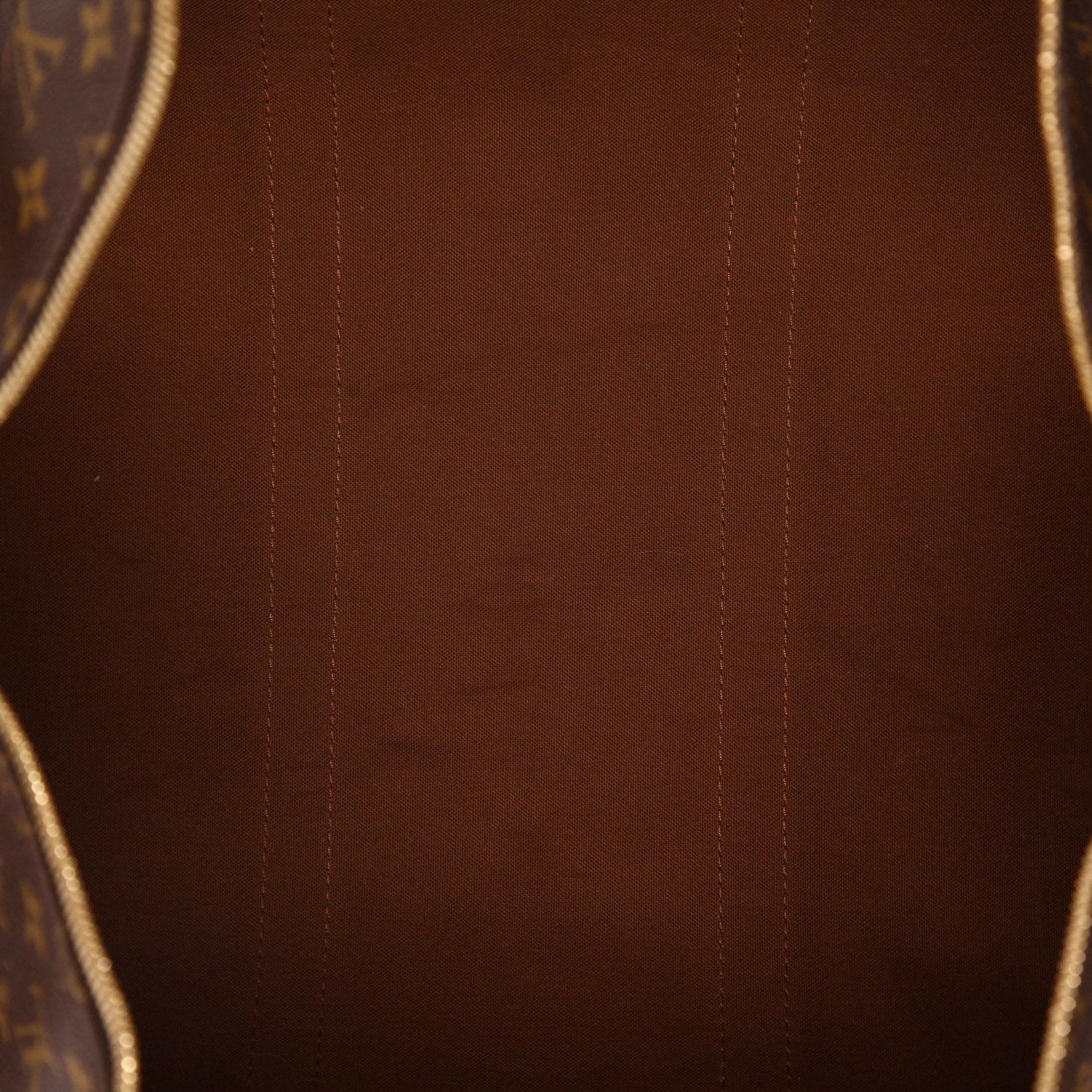 Louis Vuitton Keepall 55 travel bag in brown Monogram canvas and natural leather - Detail D3