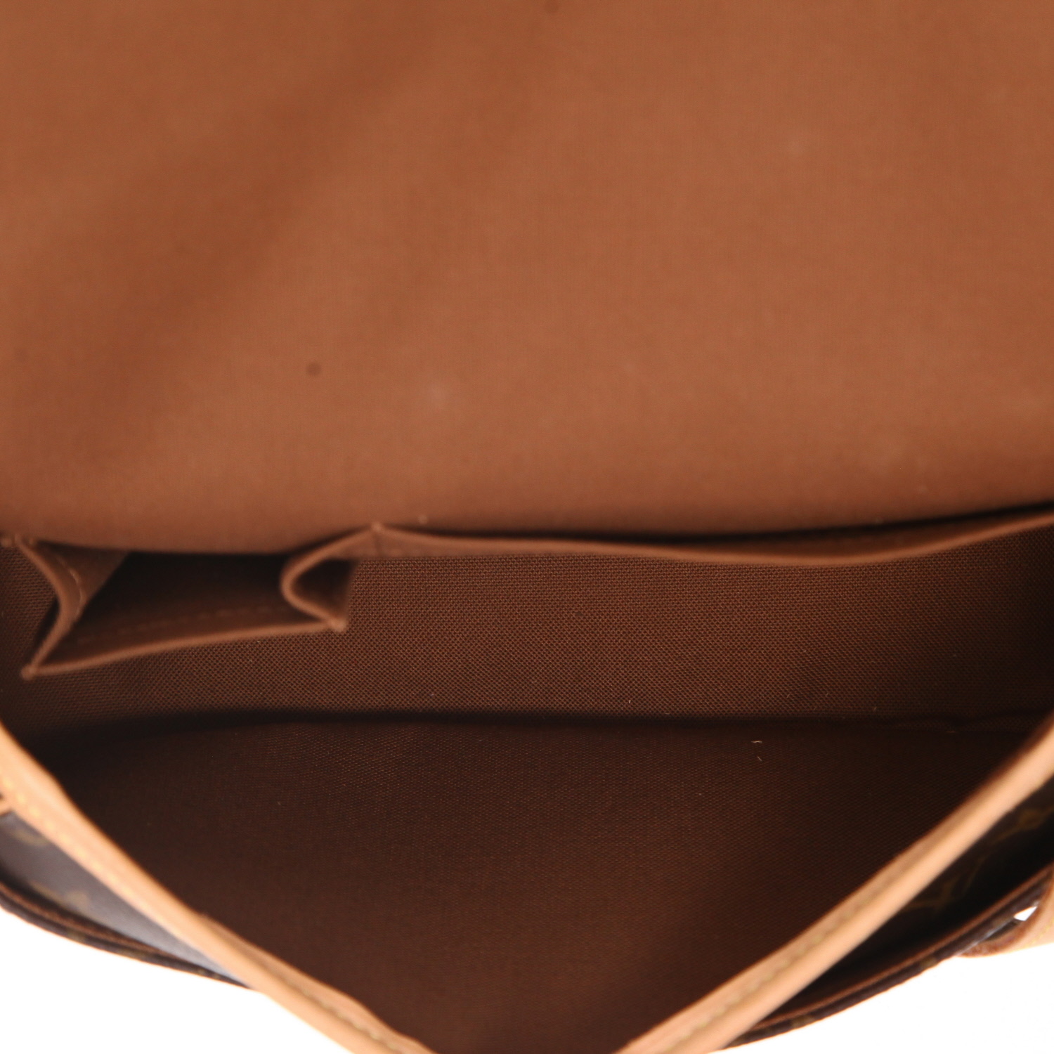 Borsa a tracolla Louis Vuitton  Sologne in tela monogram marrone e pelle naturale - Detail D3