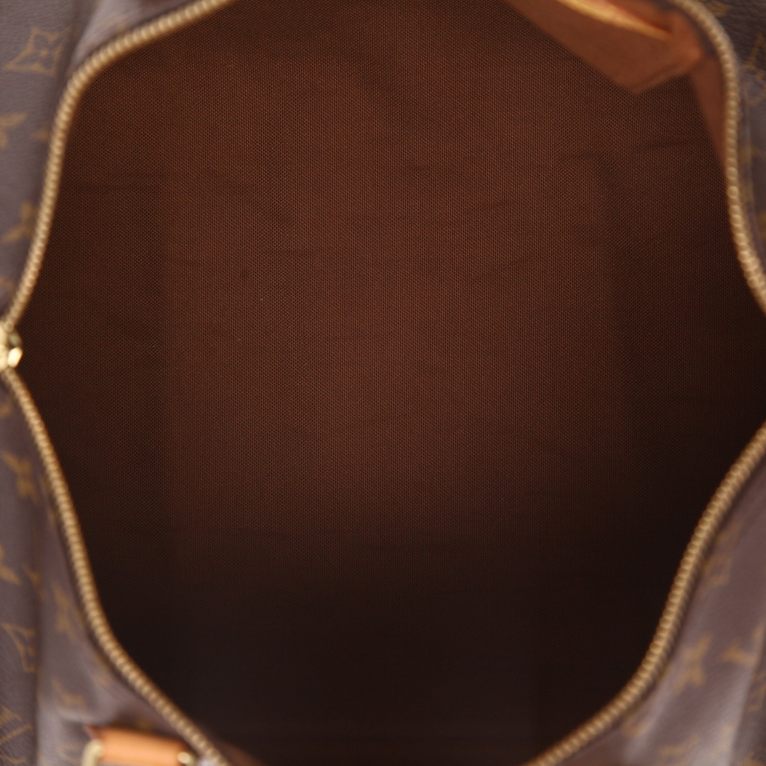 Borsa Louis Vuitton Speedy 35 in tela Monogram marrone e pelle naturale - Detail D3
