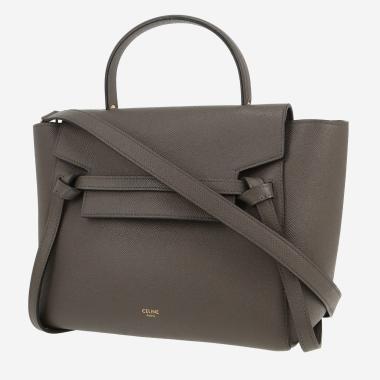 Celine  Belt Micro shoulder bag  in grey grained leather
