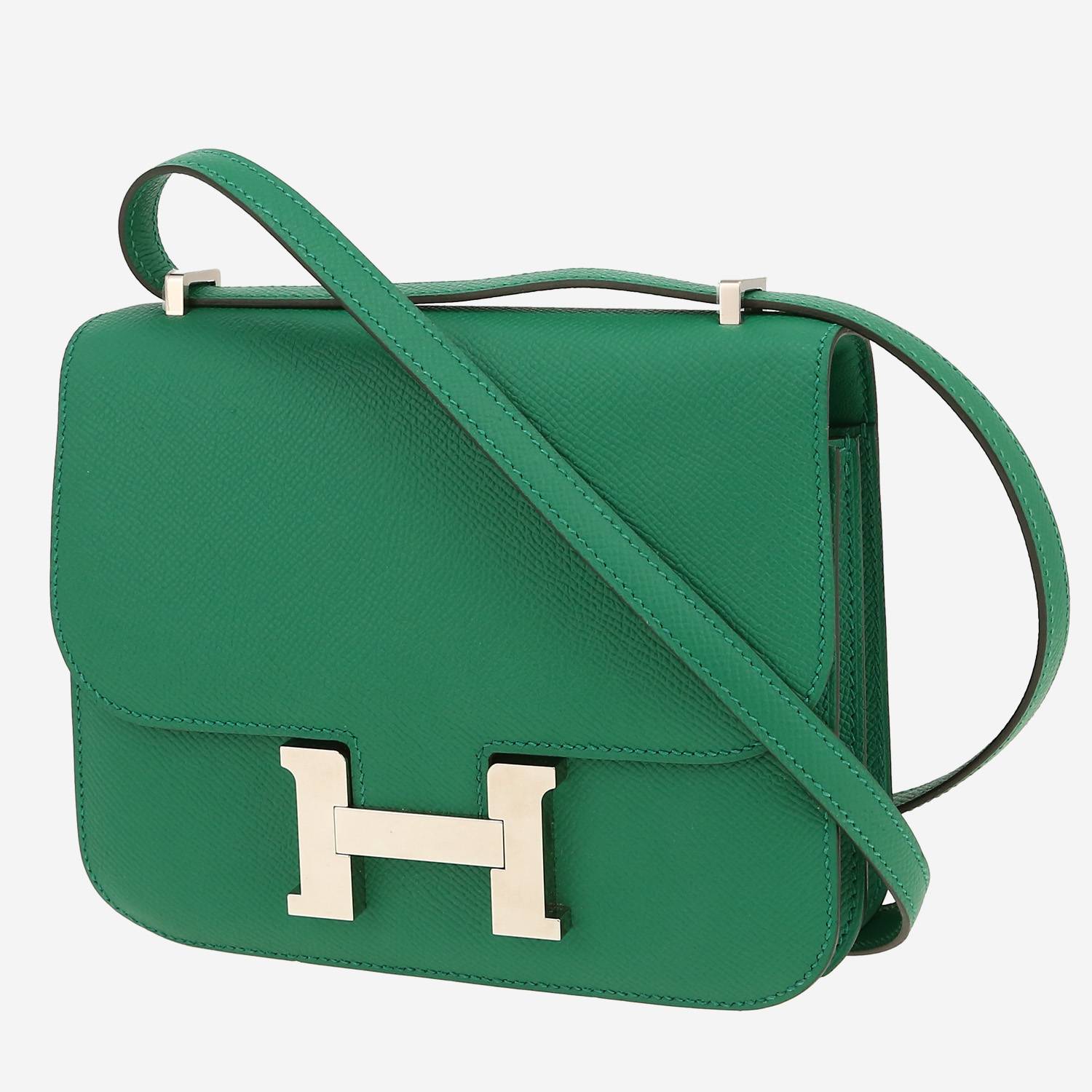 Borsa a tracolla Hermès  Constance in pelle Epsom verde