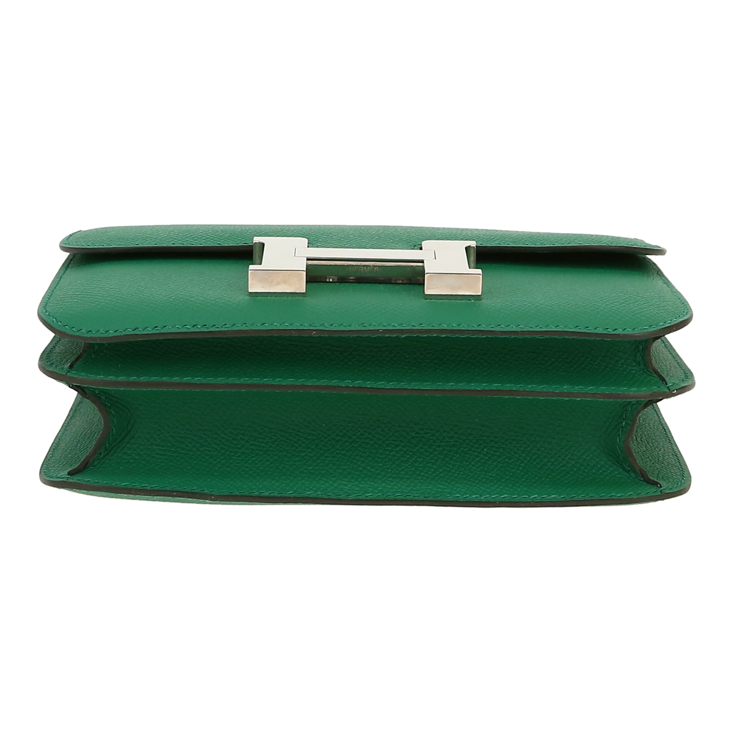 Sac bandoulière Hermès  Constance en cuir epsom vert - Detail D1