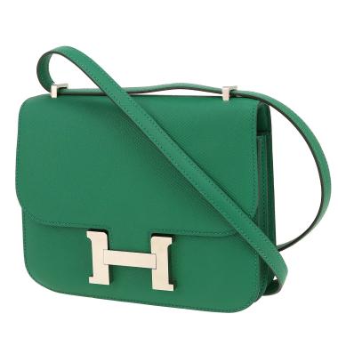 Borsa a tracolla Hermès  Constance in pelle Epsom verde