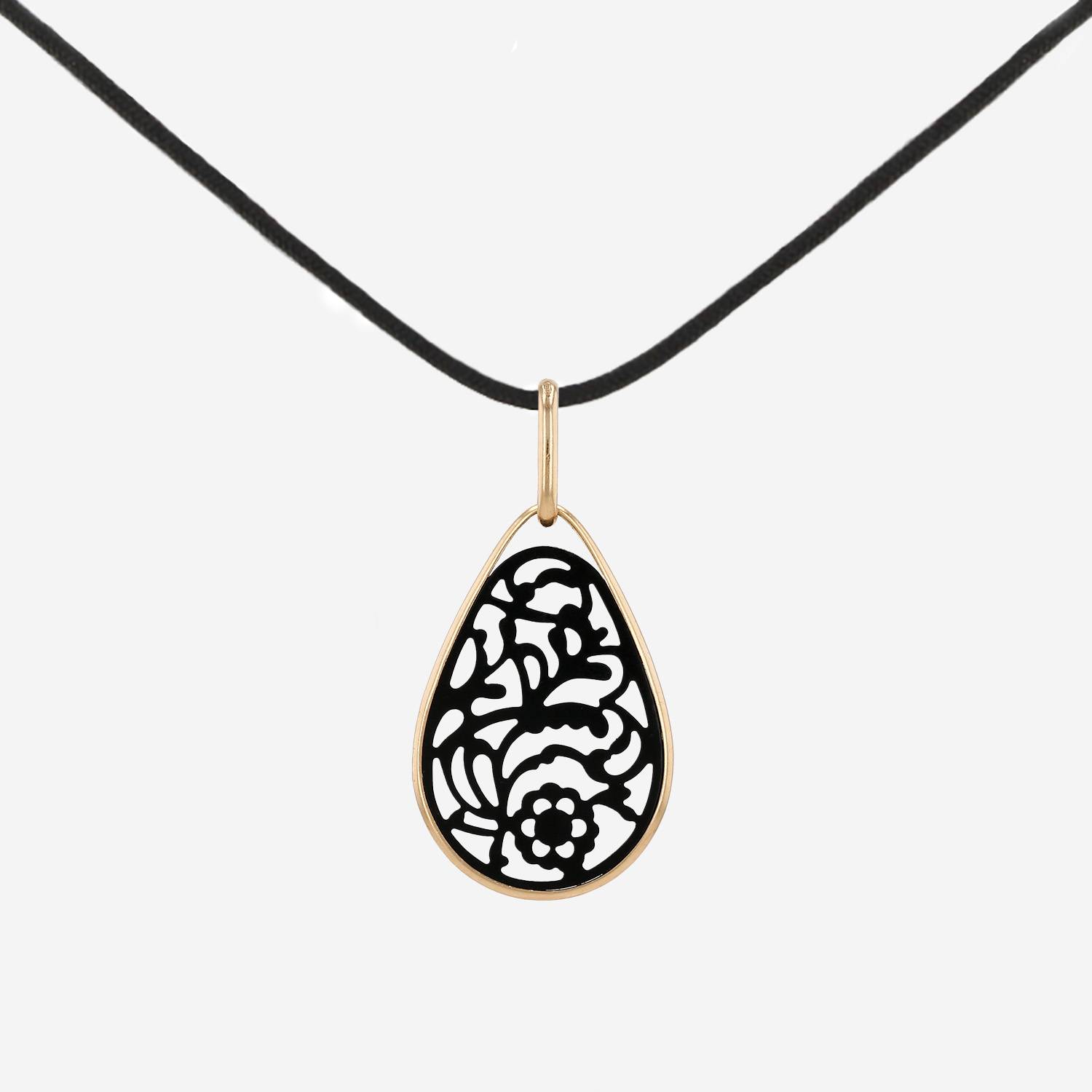 Pomellato Victoria pendant in yellow gold and resin