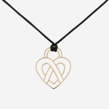 Pendentif Poiray Coeur Fil grand modèle en or jaune