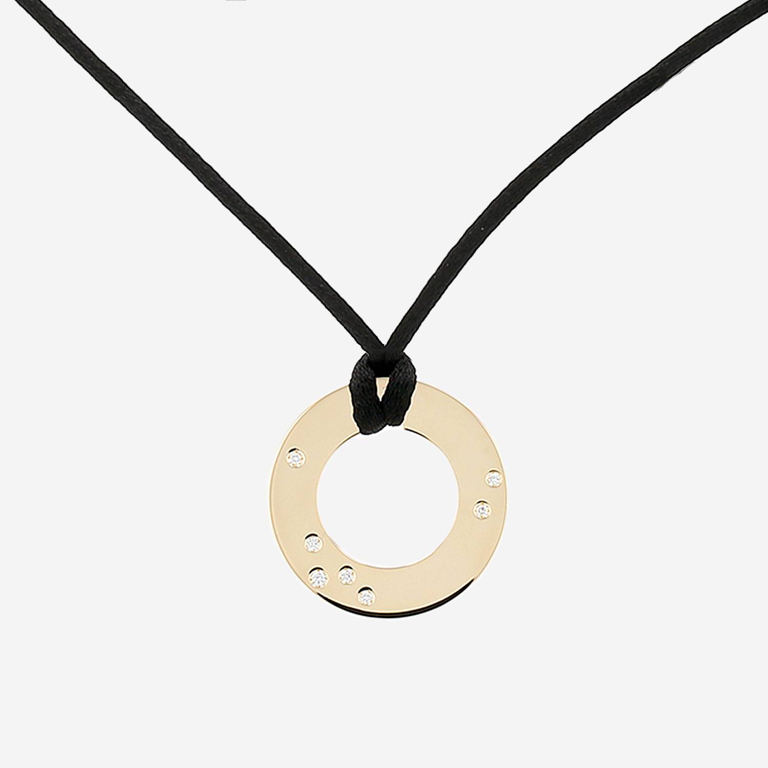 Pendentif Dinh Van Cible en or jaune et diamants