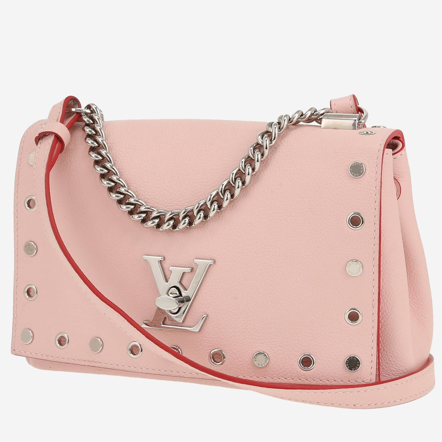 Bolso bandolera Louis Vuitton  Lockme II en cuero granulado rosa