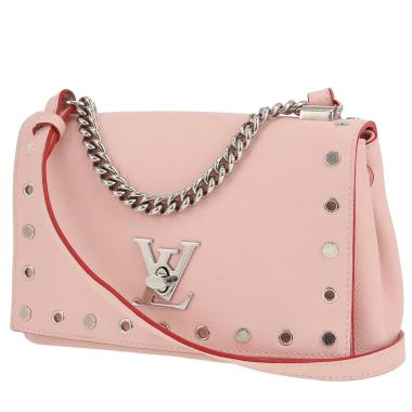 Sac bandoulière Louis Vuitton  Lockme II en cuir grainé rose