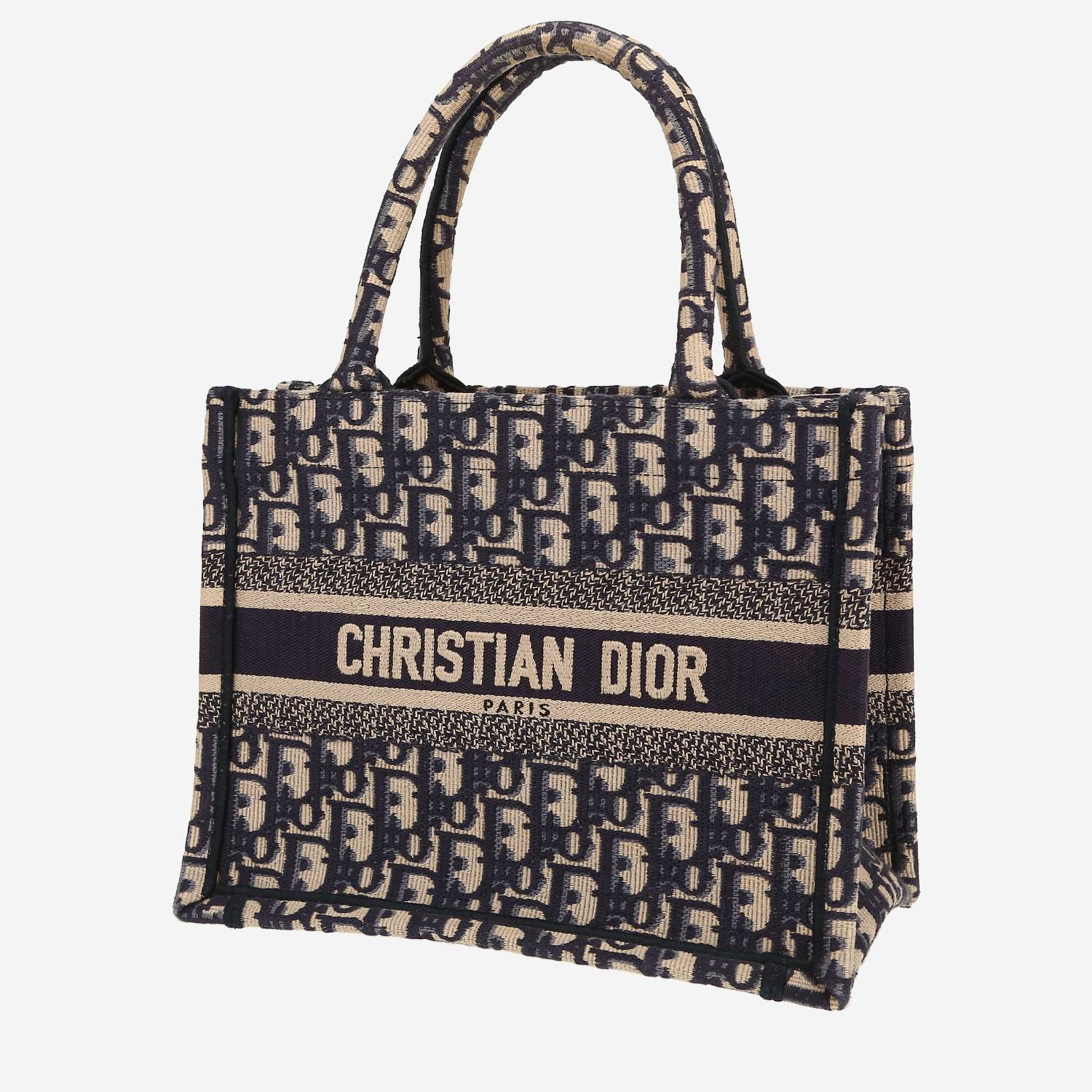 Dior  Book Tote shopping bag  in blue monogram canvas Oblique