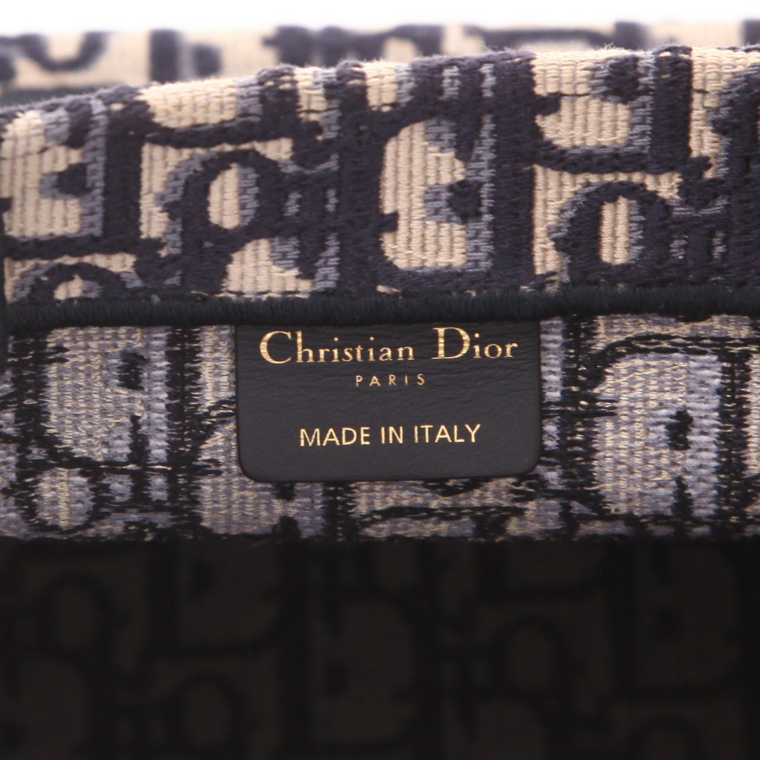 Sac cabas Dior  Book Tote en toile monogram Oblique bleue - Detail D2