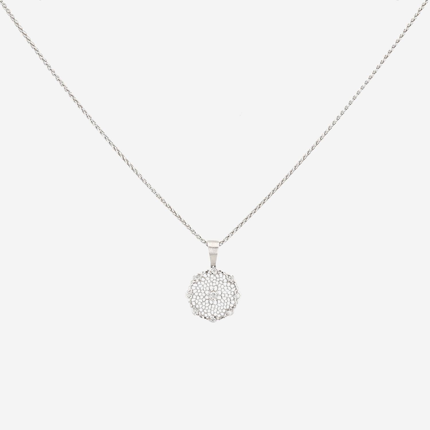 Collier Buccellati Tulle en or blanc et diamants